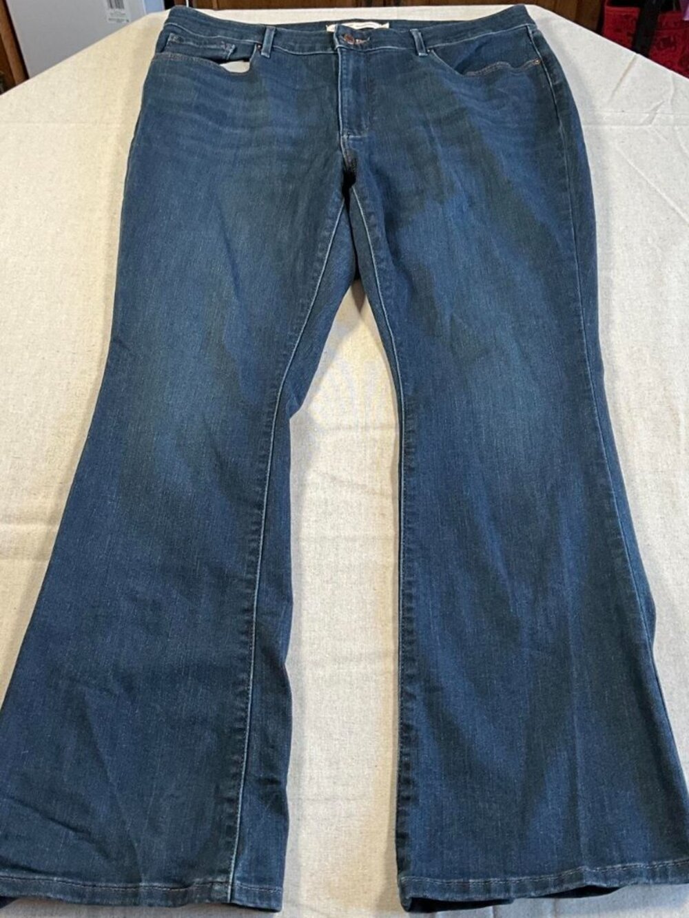 Womens Levi Strauss Signature Dark Wash Western Rodeo Bootcut Jeans(16M W33 L32 - Picture 2 of 10